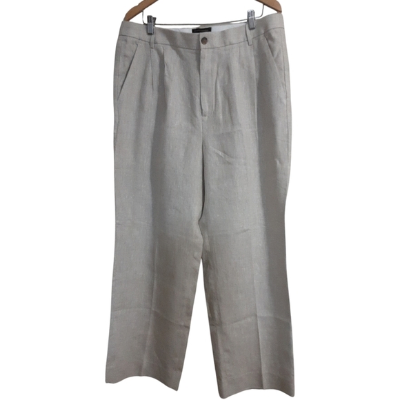 Banana republic pant trousers linen wide leg front pleated casual women 16 event - Picture 10 of 10